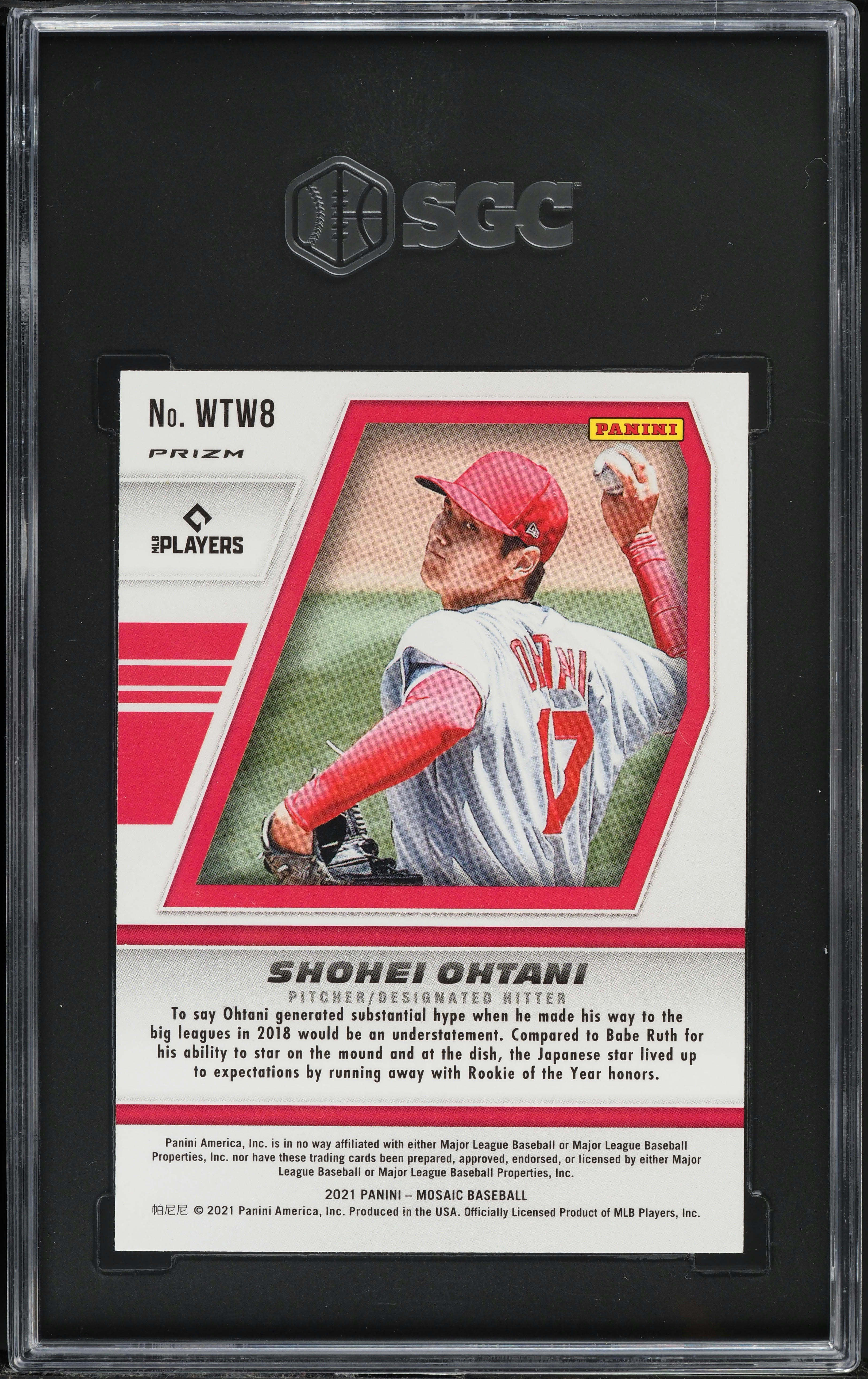 その他 2021 MVP Shohei Ohtani Prizm swirl WBC 2021 Panini Mosaic Will To Win Prizm Shohei Ohtani #WTW8 SGC