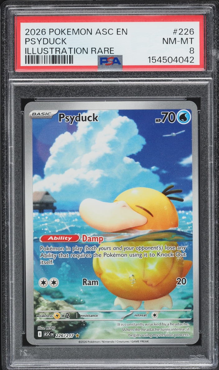 2026 Pokemon Mega Evolution Ascended Heroes IR Psyduck #226 PSA 8 NM-MT