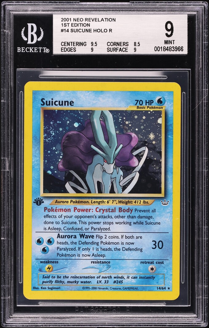 2001 Pokemon Neo Revelation 1st Edition Holo Suicune #14 BGS 9 MINT