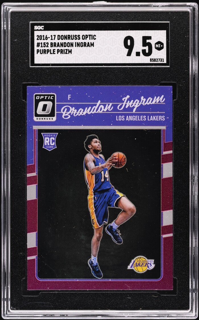 2016 Donruss Optic Purple Prizm Brandon Ingram ROOKIE #152 SGC 9.5 MINT+