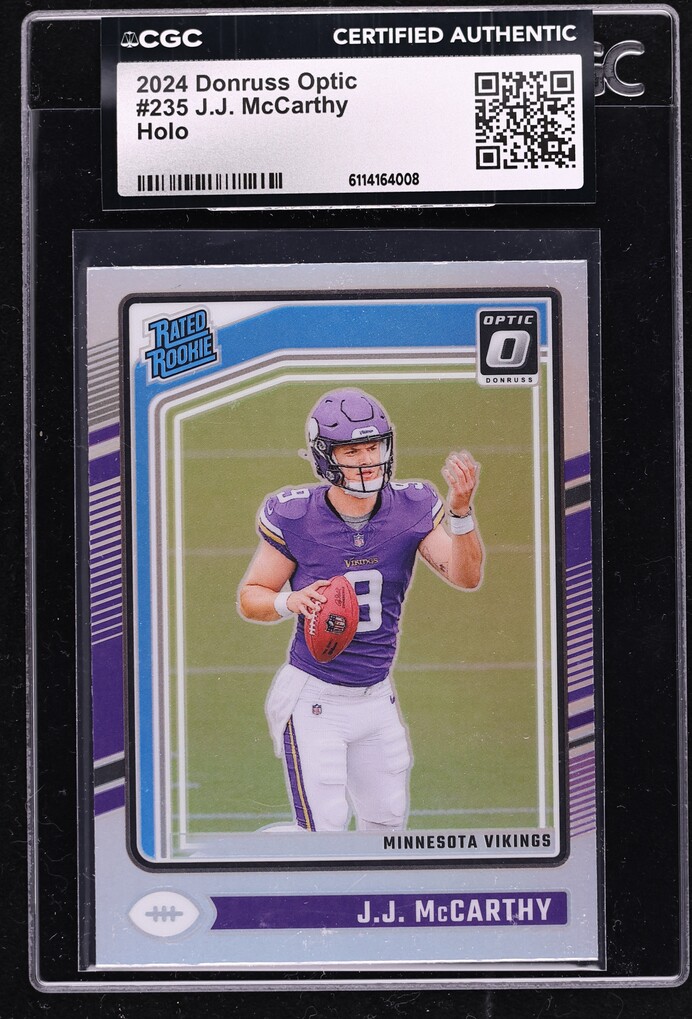2024 Donruss Optic Holo J.J. McCarthy ROOKIE #235 CGC AUTH