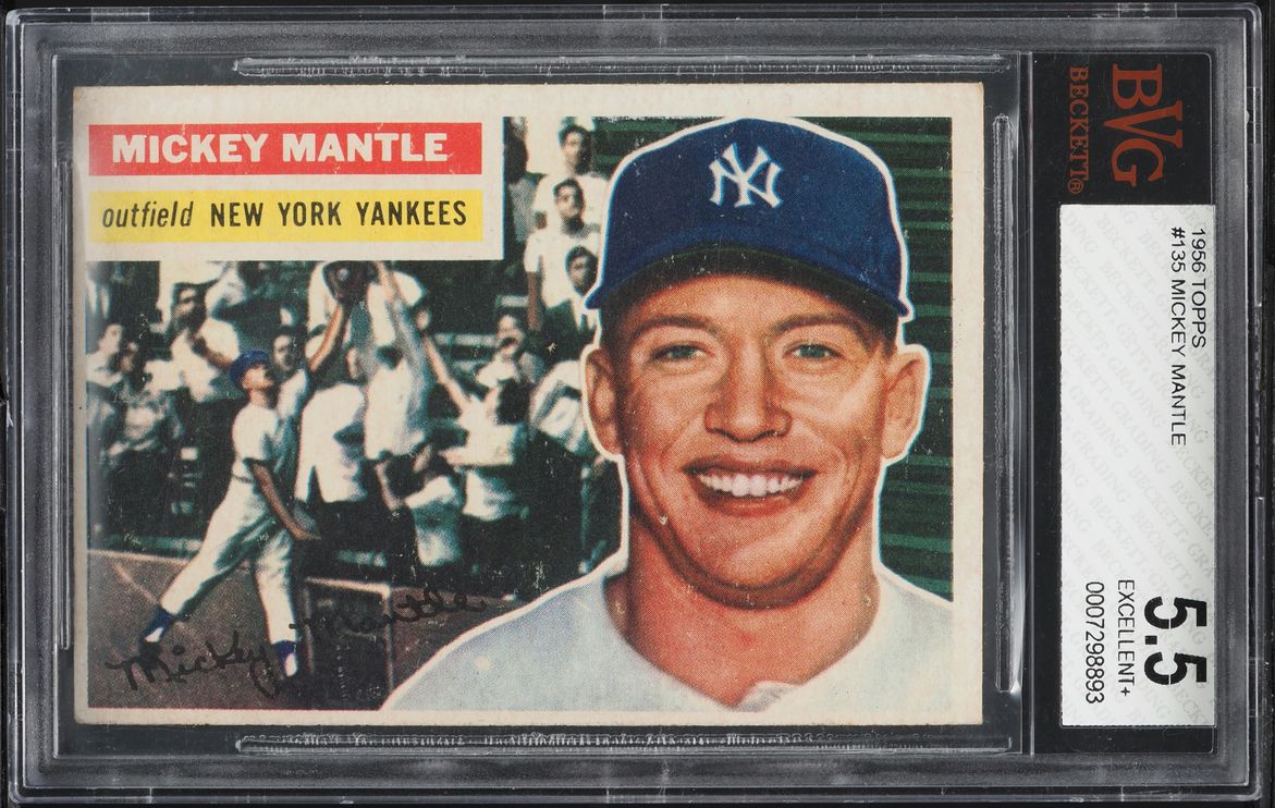 1956 Topps Mickey Mantle #135 BVG 5.5 EX+