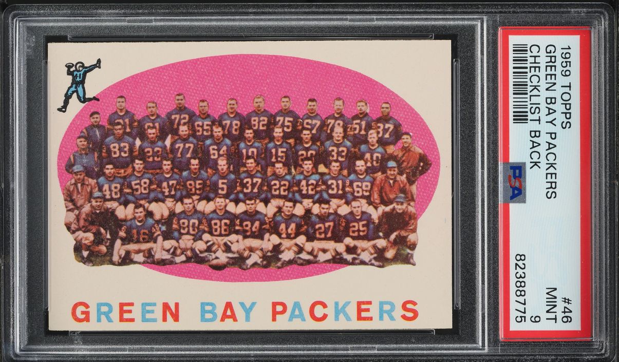 1959 Topps Football Green Bay Packers CHECKLIST BACK  #46 PSA 9 MINT