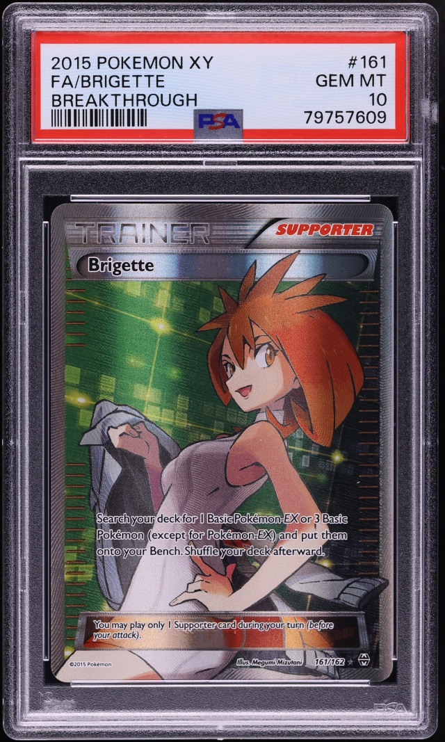 2015 Pokemon XY BREAKthrough Full Art Brigette #161 PSA 10 GEM MINT