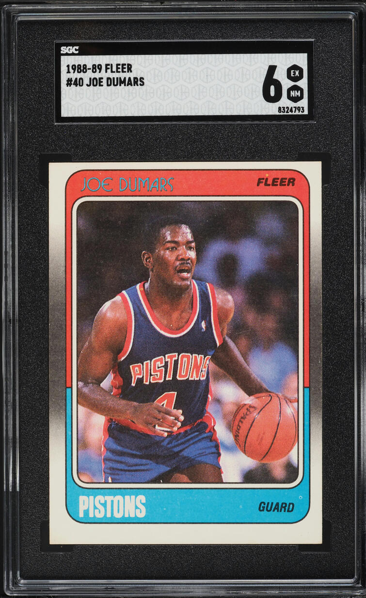 1988 Fleer Basketball Joe Dumars #40 SGC 6 EXMT