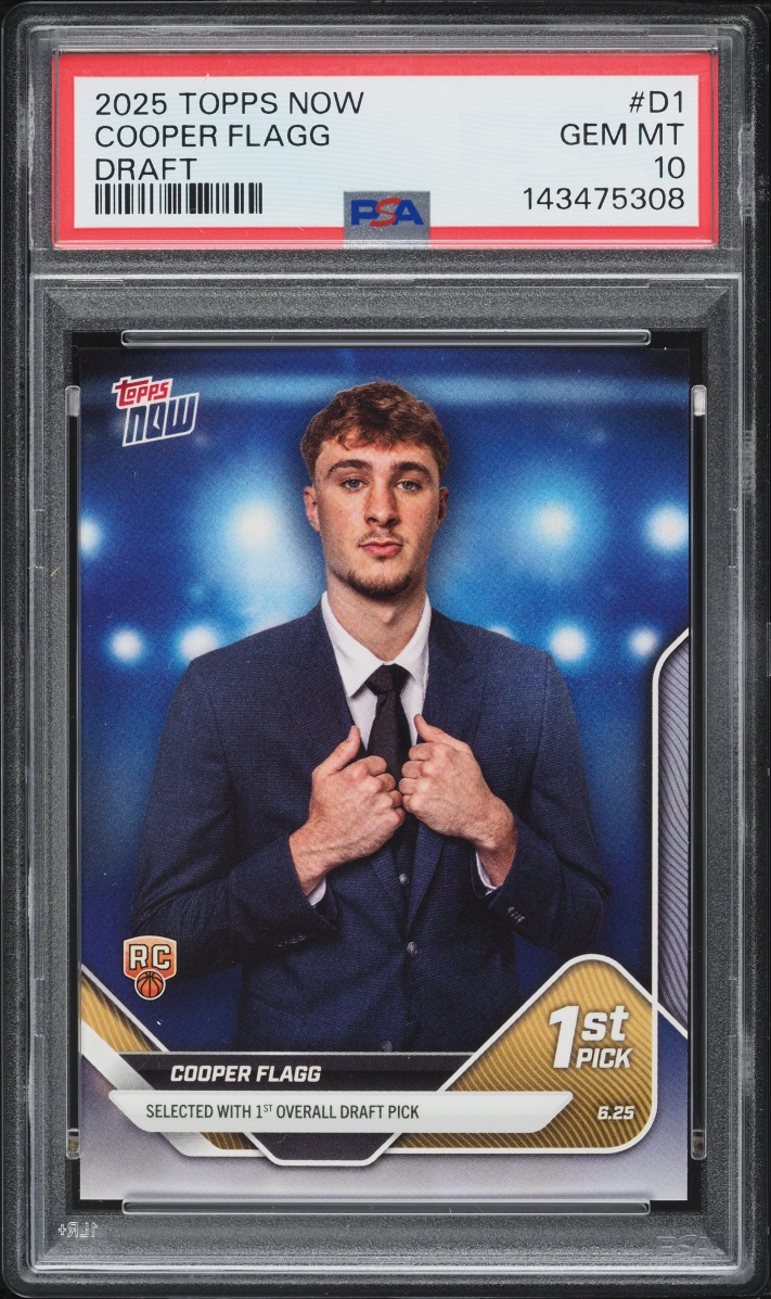 2025 Topps Now Draft Cooper Flagg ROOKIE #D1 PSA 10 GEM MINT - Photo 1