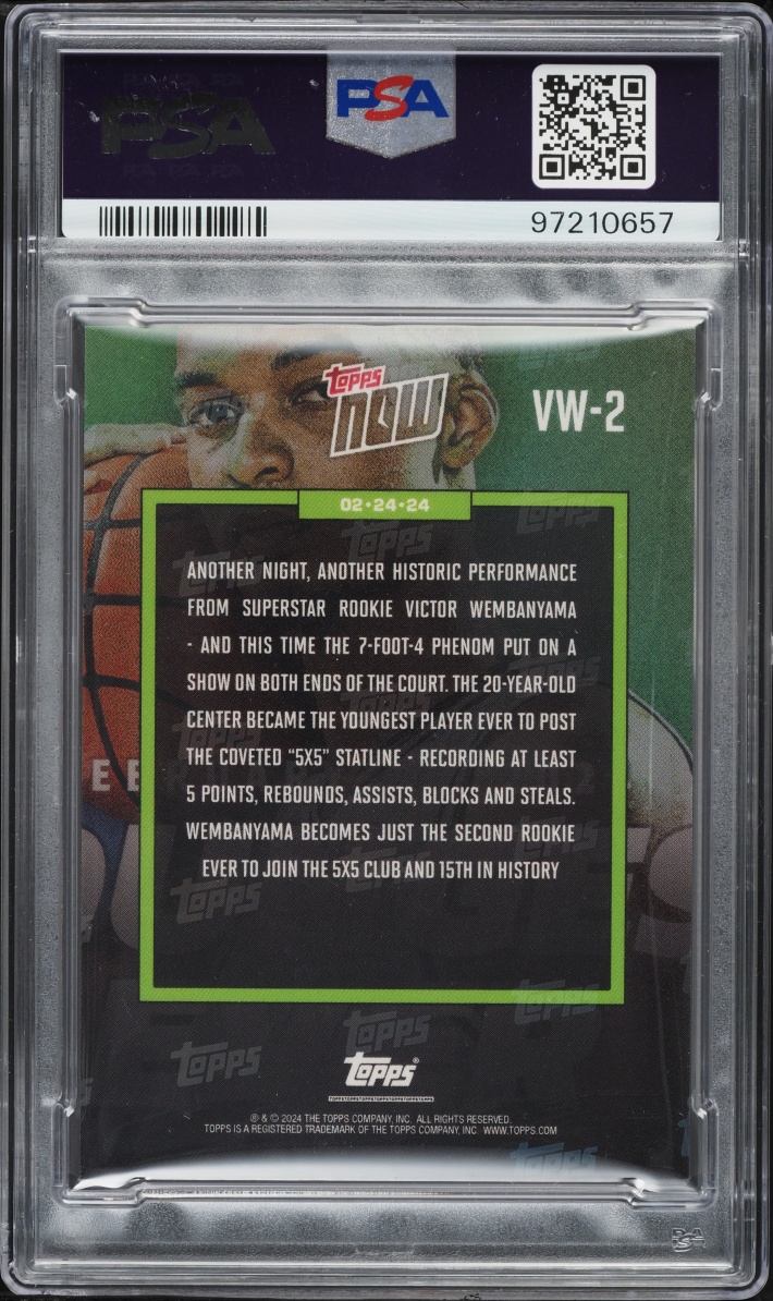 2023 Topps Now Victor Wembanyama ROOKIE #VW-2 PSA 10 GEM MINT - Photo 2