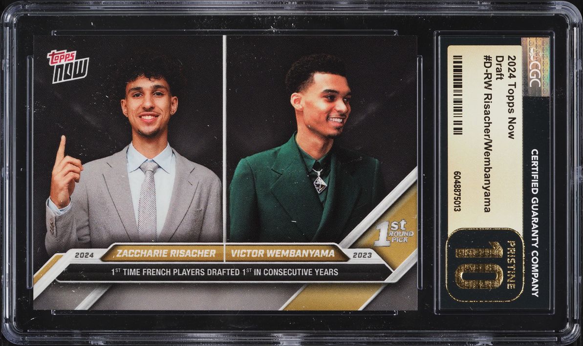 2024 Topps Now Draft Victor Wembanyama & Zaccharie Risacher ROOKIE #D-RW CGC 10 PRISTINE - Photo 1