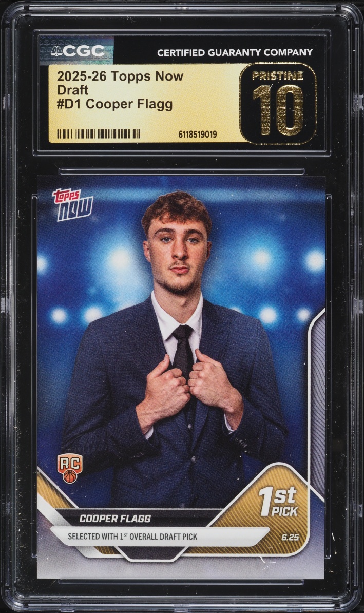 2025 Topps Now Draft Cooper Flagg ROOKIE #D1 CGC 10 PRISTINE - Photo 1