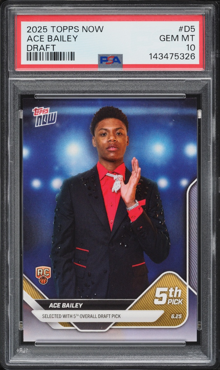 2025 Topps Now Draft Ace Bailey ROOKIE #D5 PSA 10 GEM MINT - Photo 1