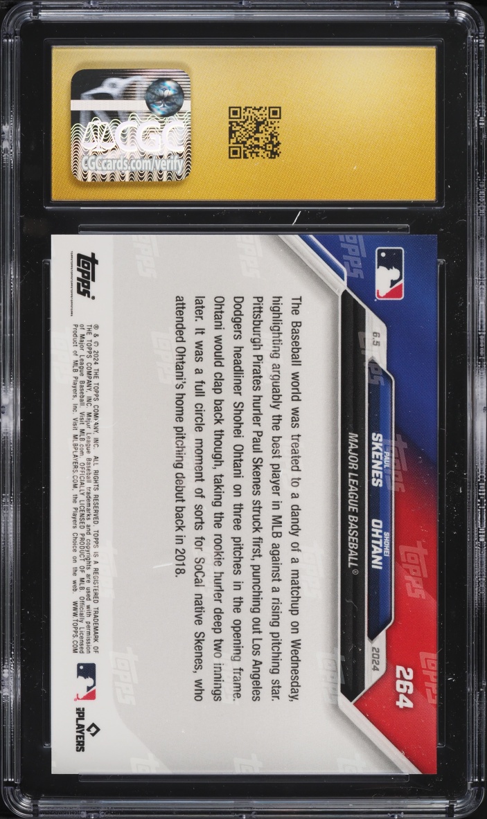 2024 Topps Now Shohei Ohtani & Paul Skenes ROOKIE #264 CGC 10 PRISTINE - Photo 2