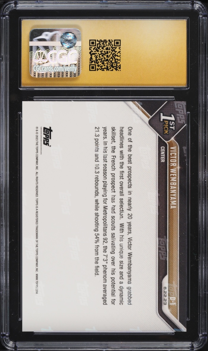 2023 Topps Now Draft Victor Wembanyama ROOKIE #D-1 CGC 10 PRISTINE - Photo 2