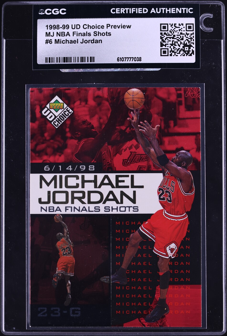 1998 Upper Deck Choice Preview NBA Finals Shots Michael Jordan #6 CGC AUTH