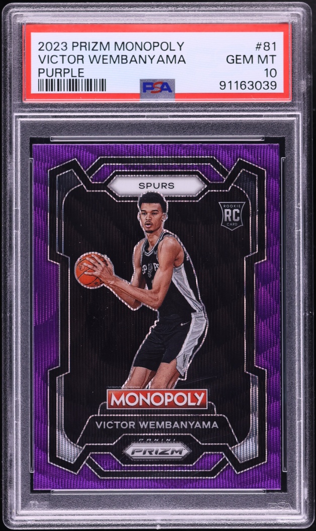 2023 Panini Prizm Monopoly Purple Victor Wembanyama ROOKIE #81 PSA 10 GEM MINT