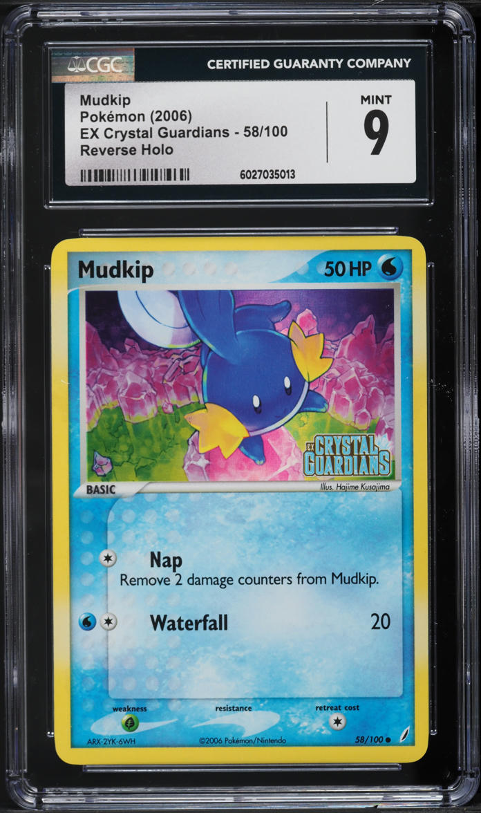 2006 Pokemon EX Crystal Guardians Reverse Holo Mudkip #58 CGC 9 MINT