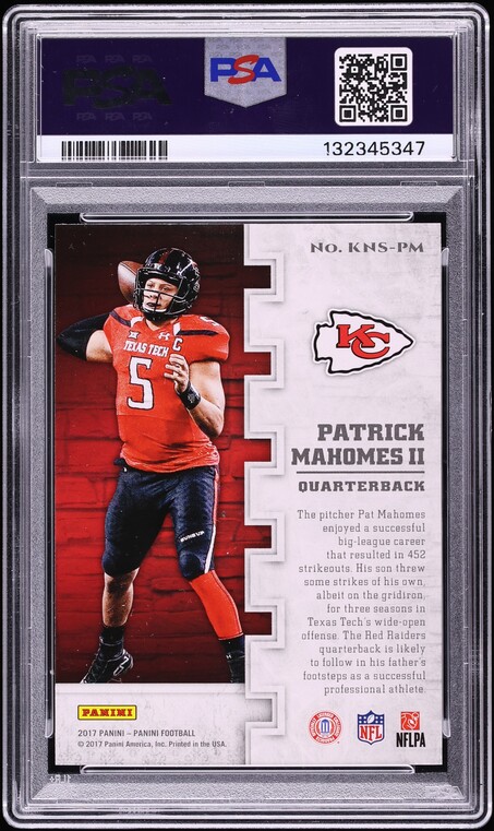 2017 Panini Knight School Patrick Mahomes II ROOKIE #KNS-PM PSA 9 MINT