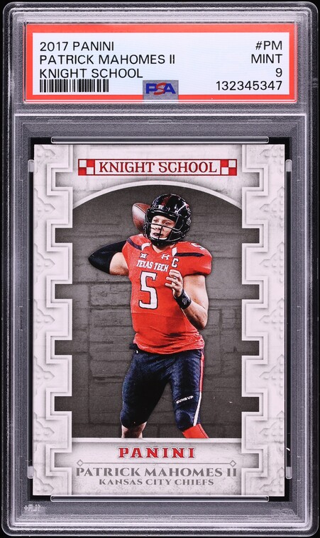 2017 Panini Knight School Patrick Mahomes II ROOKIE #KNS-PM PSA 9 MINT