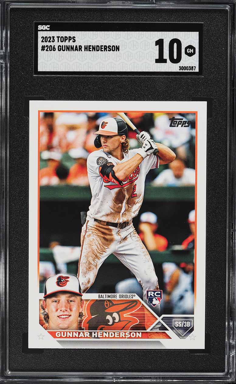 2023 Topps Gunnar Henderson ROOKIE #206 SGC 10 GEM MINT