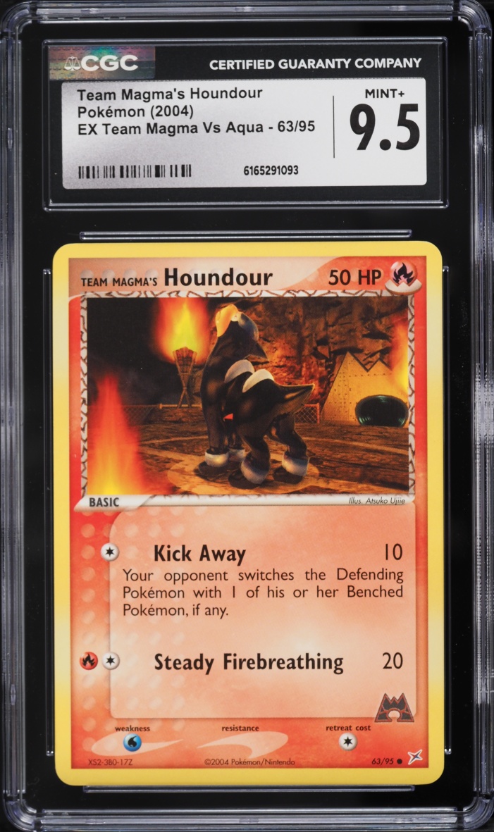 2004 Pokemon EX Team Magma VS Aqua Team Magma's Houndour #63 CGC 9.5 MINT+