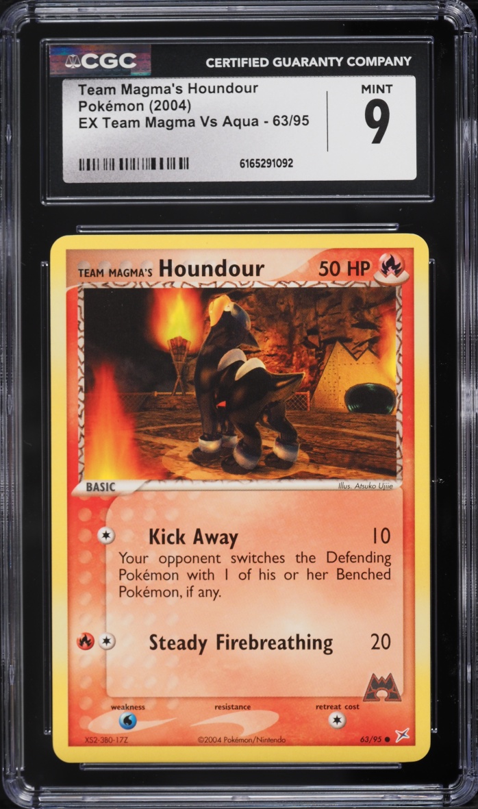 2004 Pokemon EX Team Magma VS Aqua Team Magma's Houndour #63 CGC 9 MINT