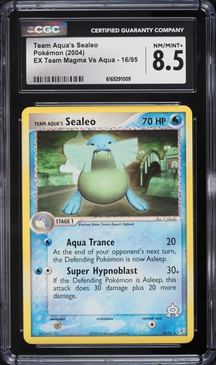 2004 Pokemon EX Team Magma Vs Aqua Team Aqua's Sealeo #16 CGC 8.5 NM-MT+