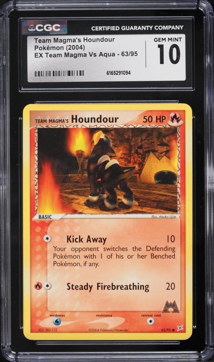 2004 Pokemon EX Team Magma VS Aqua Team Magma's Houndour #63 CGC 10 GEM MINT