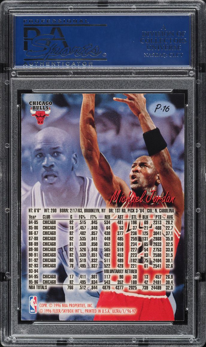 1996 Ultra Platinum Medallion Michael Jordan #P16 PSA 10 GEM MINT