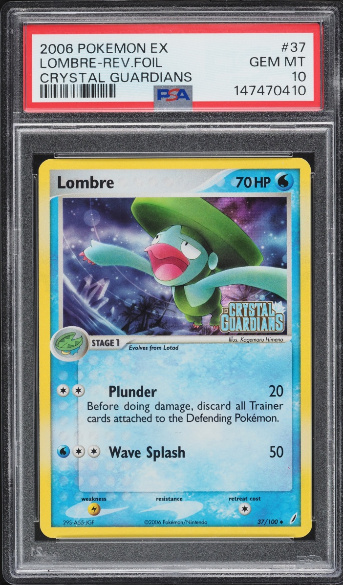 2006 Pokemon EX Crystal Guardians Reverse Holo Lombre #37 PSA 10 GEM MINT