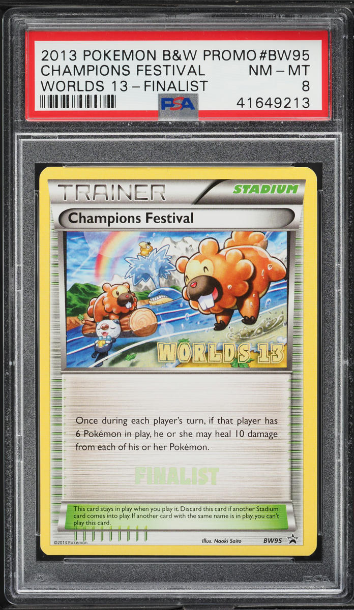 2013 Pokemon BW Promo Worlds '13 Finalist Champions Festival #BW95 PSA 8 NM-MT
