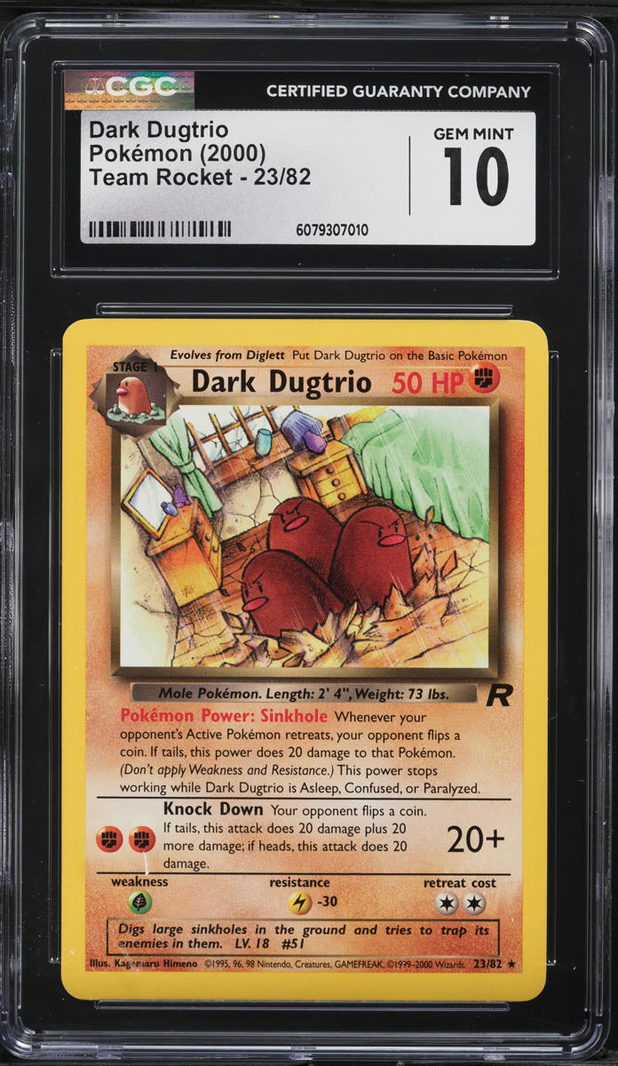 2000 Pokemon Team Rocket Dark Dugtrio #23 CGC 10 GEM MINT