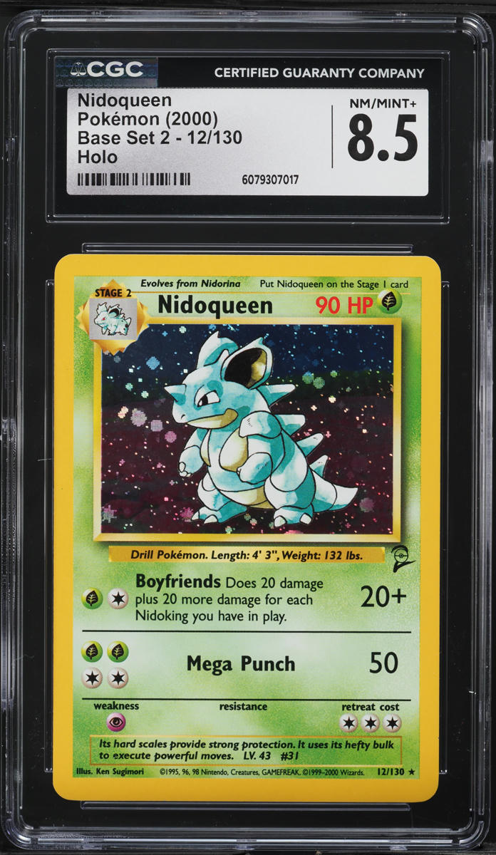 2000 Pokemon Base Set 2 Holo Nidoqueen #12 CGC 8.5 NM-MT+