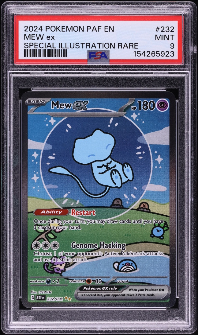 2024 Pokemon Scarlet & Violet Paldean Fates SIR Shiny Mew ex #232 PSA 9 MINT