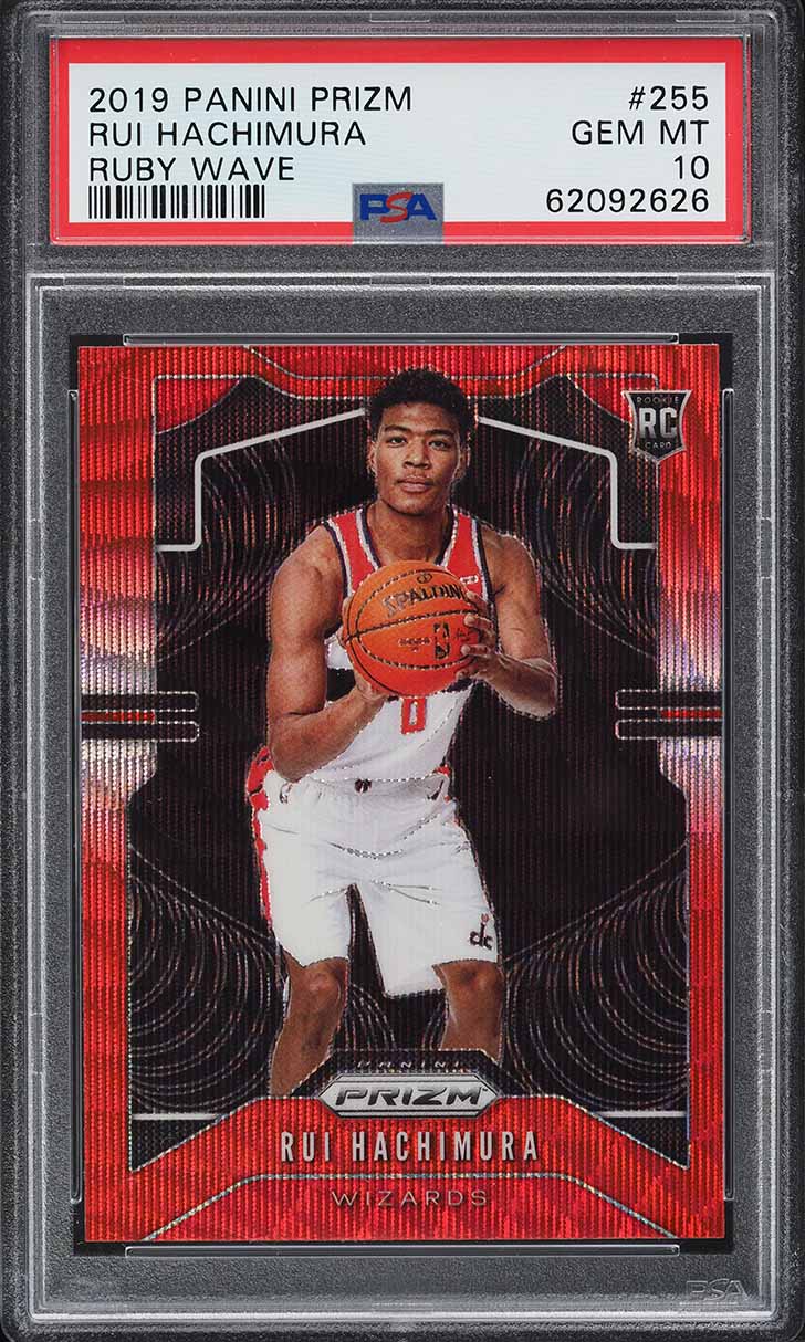 2019 Panini Prizm Green Prizms Rui Hachimura ROOKIE #255 PSA 10