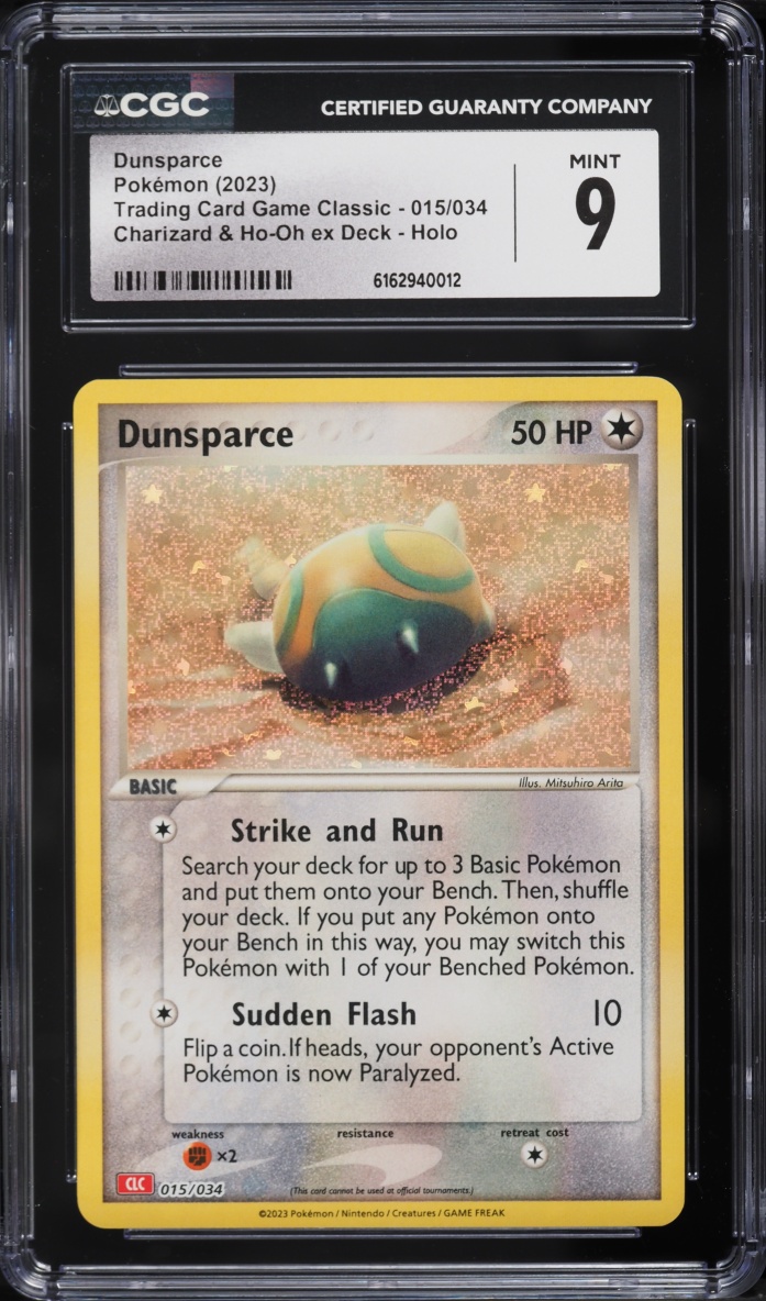 2023 Pokemon TCG Classic Collection Holo Dunsparce #15 CGC 9 MINT
