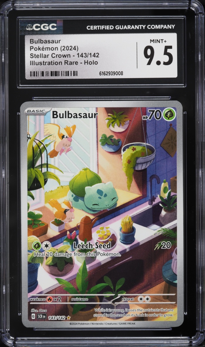 2024 Pokemon Scarlet & Violet Stellar Crown IR Bulbasaur #143 CGC 9.5 MINT+
