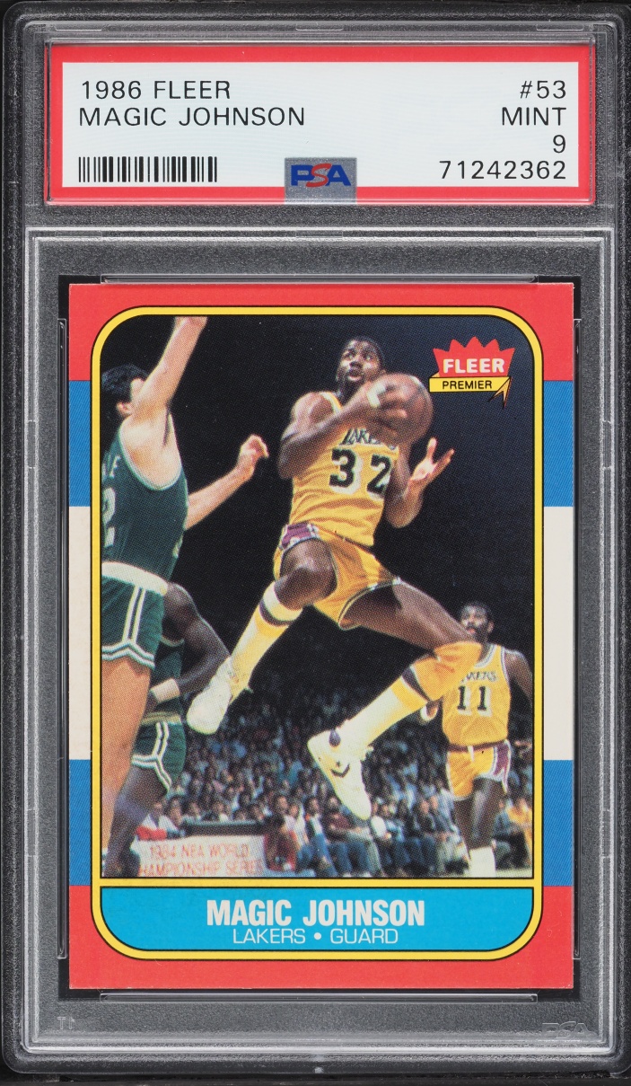 1986 Fleer Basketball Magic Johnson #53 PSA 9 MINT