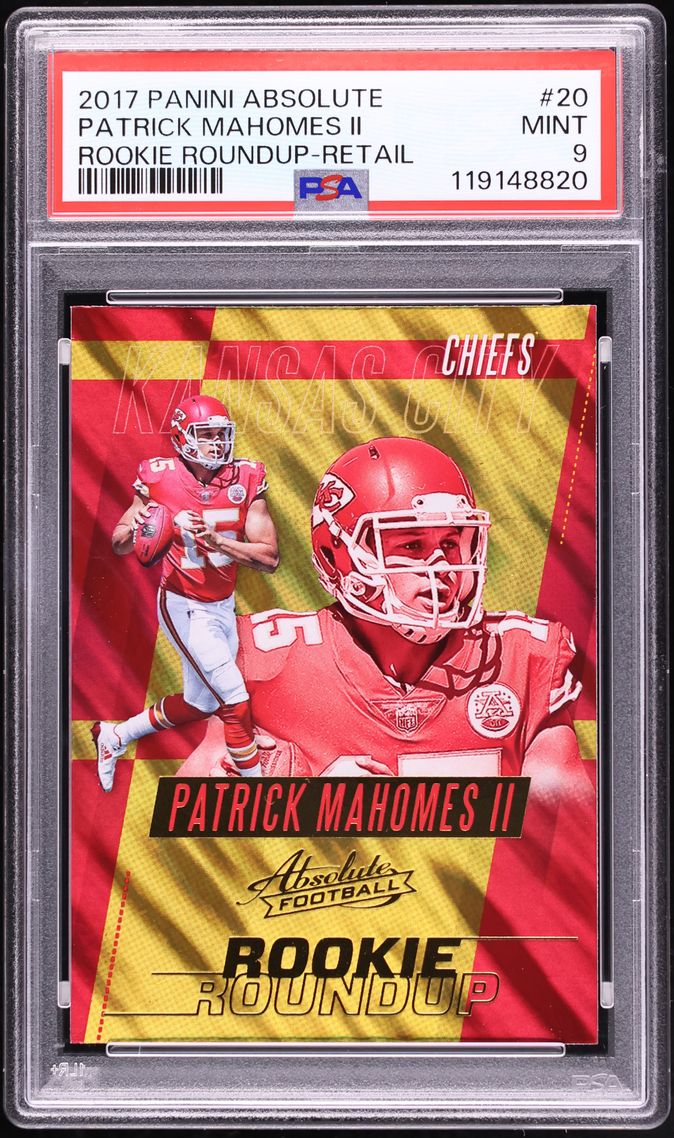 2017 Absolute Roundup Retail Patrick Mahomes II ROOKIE #20 PSA 9 MINT