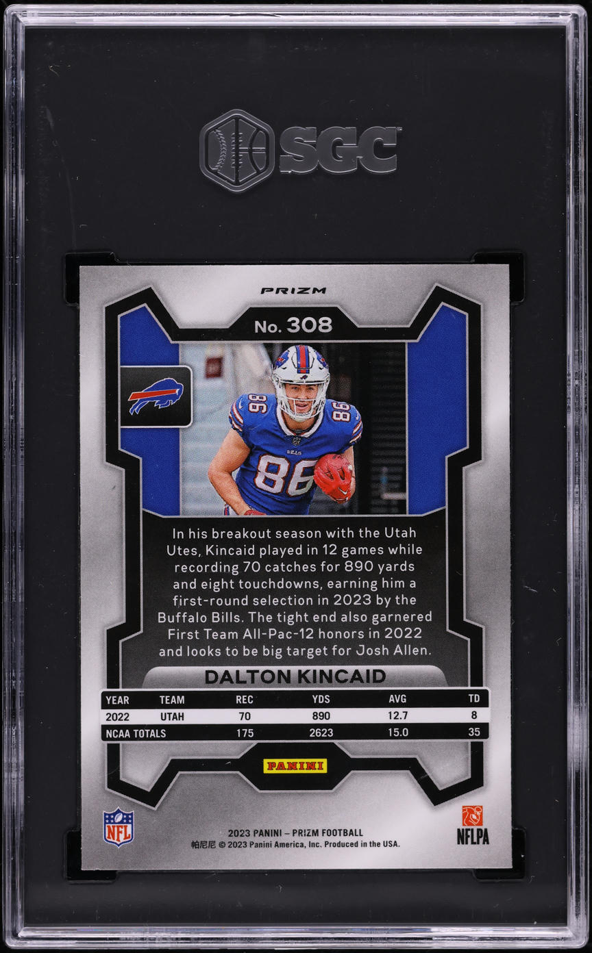 2023 Panini Prizm Pink Dalton Kincaid ROOKIE #308 SGC 9.5 MINT+