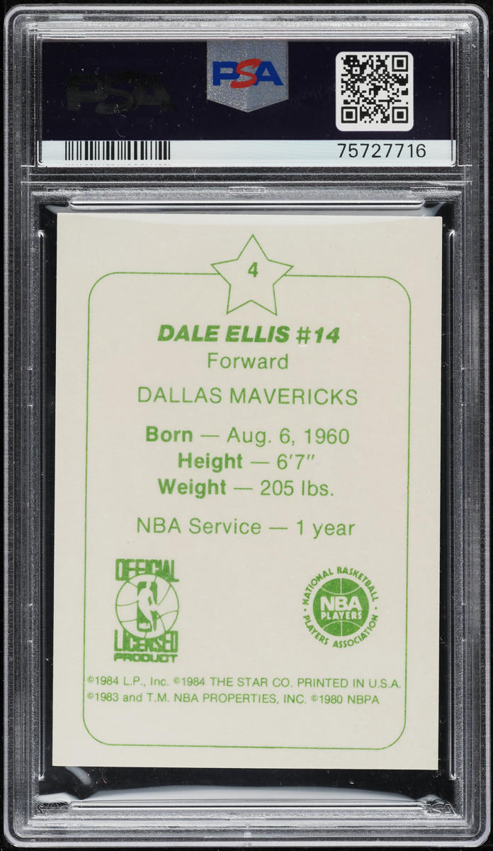 1984 Star Arena Dale Ellis #4 PSA 9 MINT