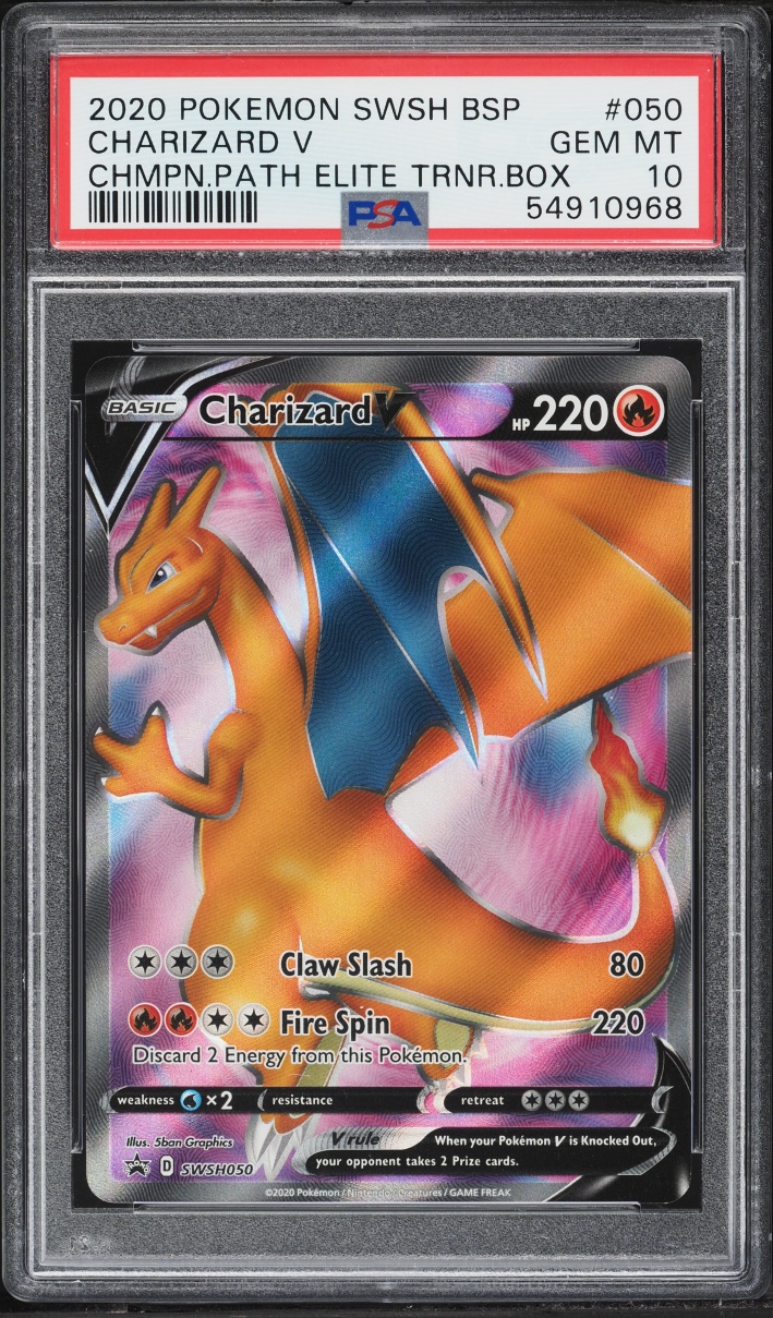 2020 Pokemon Sword & Shield Promo Champion's Path ETB Full Art Charizard V #SWSH050 PSA 10 GEM