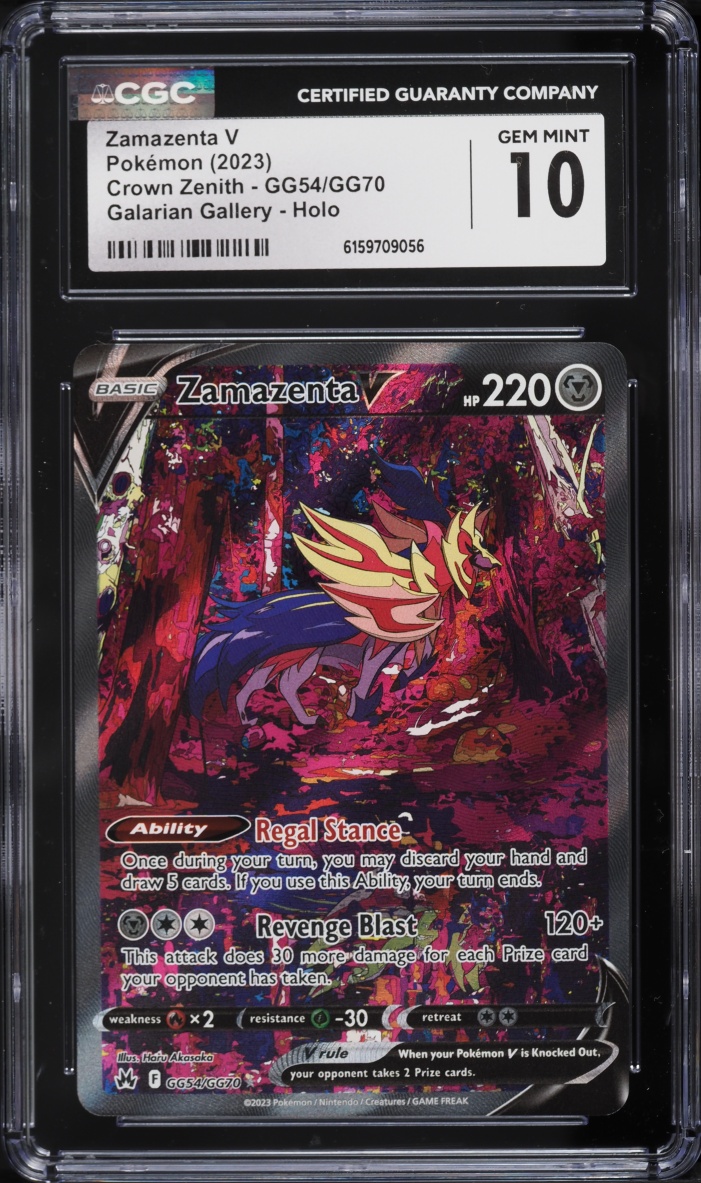 2023 Pokemon SWSH Crown Zenith Galarian Gallery Alt Art Zamazenta V #GG54 CGC 10 GEM MINT