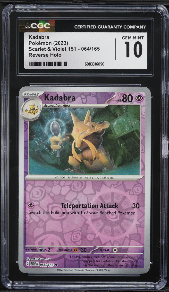 2023 Pokemon Scarlet & Violet 151 Reverse Holo Kadabra #064 CGC 10 GEM MINT