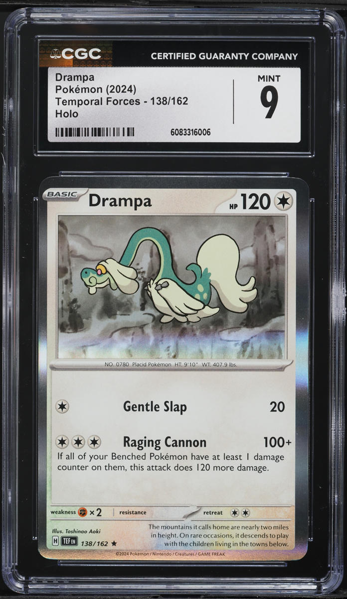 2024 Pokemon Scarlet & Violet Temporal Forces Holo Drampa #138 CGC 9 MINT