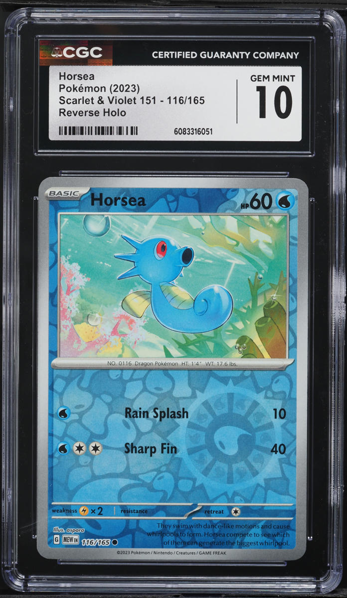 2023 Pokemon Scarlet & Violet 151 Reverse Holo Horsea #116 CGC 10 GEM MINT