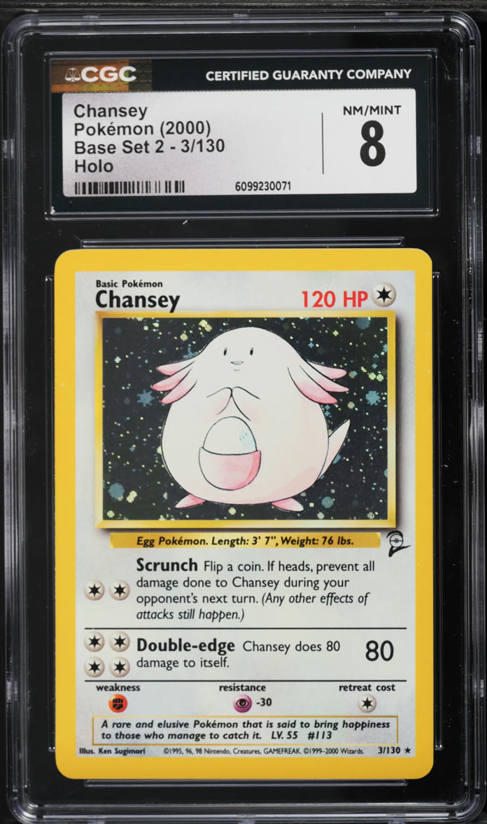 2000 Pokemon Base Set 2 Holo Chansey #3 CGC 8 NM-MT