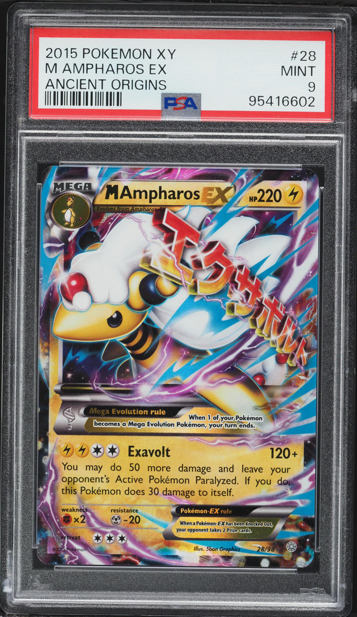 2015 Pokemon XY Ancient Origins M Ampharos EX #28 PSA 9 MINT