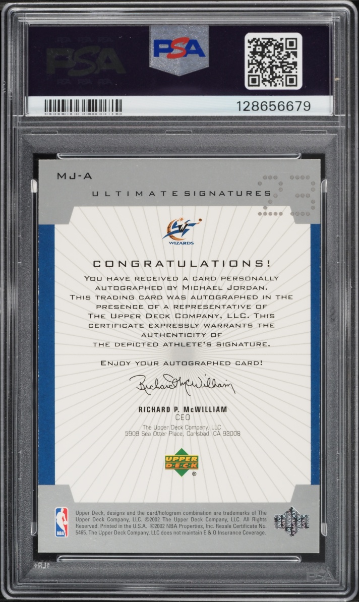 2001 Ultimate Collection Signatures Michael Jordan AUTO DNA 8 #MJ-A PSA 6 EXMT