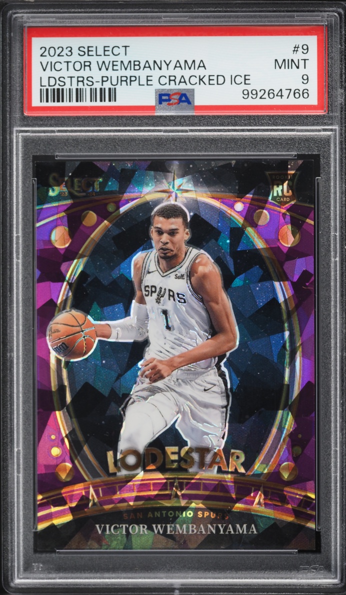 2023 Select Lodestars Purple Cracked Ice Victor Wembanyama ROOKIE /75 #9 PSA 9 MINT