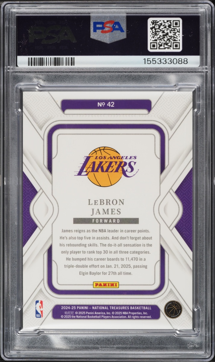 2024 National Treasures Emerald Lebron James /5 #42 PSA 10 GEM MINT