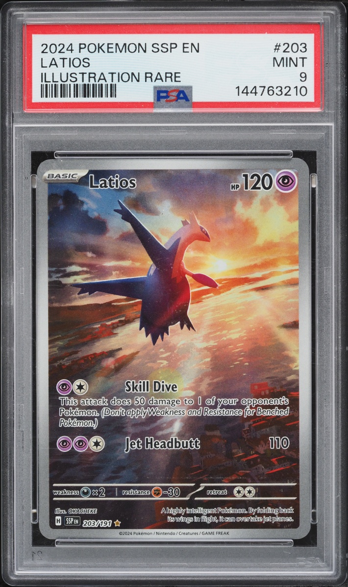 2024 Pokemon Scarlet & Violet Surging Sparks IR Latios #203 PSA 9 MINT
